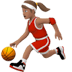 ⛹🏽‍♀️ woman bouncing ball: medium skin tone display on Apple